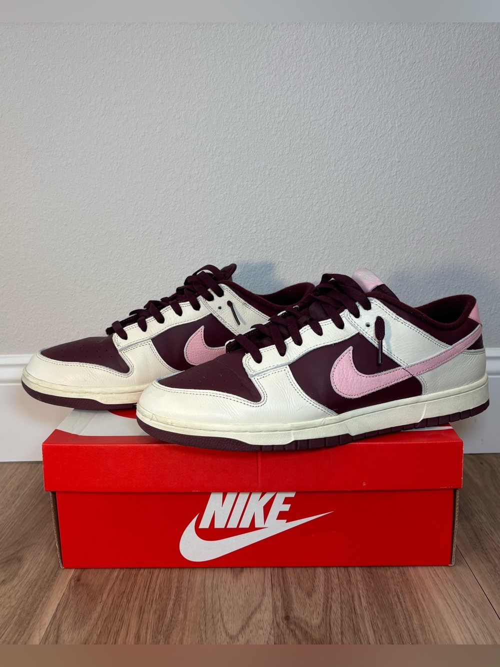 Nike Dunk Low Retro PRM - Burgundy, Pink & White Leather